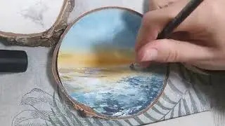 Рисование моря на спиле ПРОЦЕСС