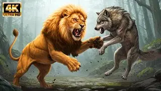 Lion vs. Wolf – Epic Battle for Survival! Who Will Win?