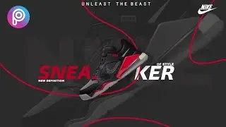 Nike Sneakers Shoe Poster Design in PicsArt