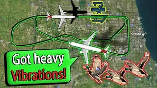 ENGINE + HYDRAULIC ISSUES after hitting Ducks on Takeoff | American A321 at Chicago