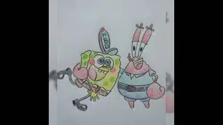 how to easy drawing Spongebob Squarepants and Mr krab | Spongebob | #shorts #spongebob #mrkrabs