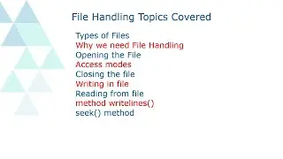 File Handling in Python | Part -1 - Python for Beginners | Class 12