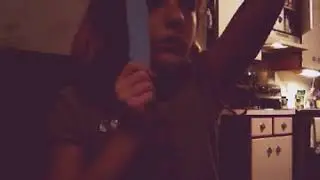 playing with slime in my  house  while a storm