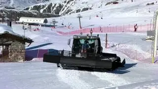 Marco and Dan learn how to drive a piste basher Val d'Isere 2014