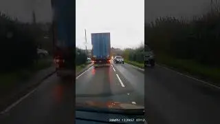 Elderly Driver pulls out infront of truck #baddriving #dashcam #closecall #nearmiss #lucky #danger