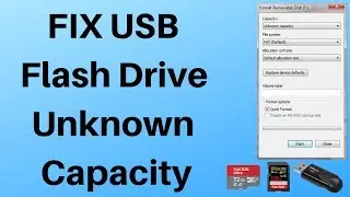 FIX USB Flash Drive Unknown Capacity