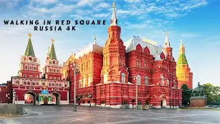 WALKING IN RED SQUARE MOSCOW RUSSIA 4K
