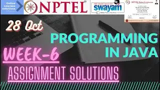 NPTEL | Programming In JAVA | Week-6 Assignment Solutions.