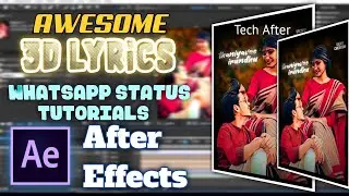 How to Make Treading 3D Lyrics Whatsapp Status Video In After Effects / New 3D Light After Effects