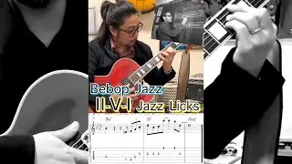 【Jazz Guitar Lesson】Bebop licks#21 SPEEDY typical Charlie Parker 2-5-1 Chord Progression 