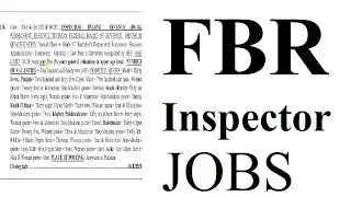 FBR jobs 2021Inspector Inland Revenue  in Federal Board of Revenue by FPSC August advertisement no.6
