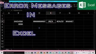 Microsoft Excel Tutorial [11]- Error Messages in Microsoft Excel