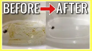 GENIUS BATHTUB CLEANING TRICK!! (Never Scrub on your Knees AGAIN) | Andrea Jean
