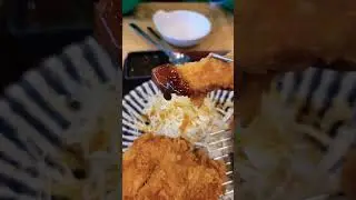 Dipping Donkatsu In BBQ Sauce