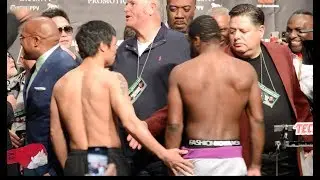 😂LOL😂! PACQUIAO LOVE SPANKS BRONER AFTER INTENSE FACE OFF AT WEIGH-INS!
