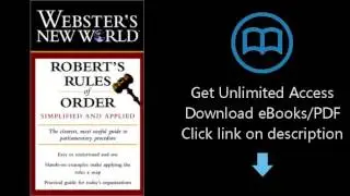 Download Webster's New World Robert's Rules of Order: Simplified and Applied PDF