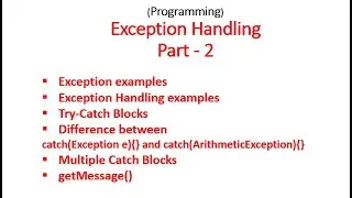 Exception Handling Part 2 (Programming) - Hindi