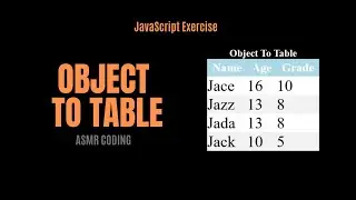JavaScript Exercise Object to Html Table | html css javascript 