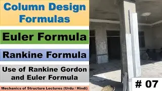 Formulas for the Design of Columns | Euler formula Rankine formula | Buckling load Calculation
