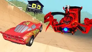 Cars Mega Ramp with Lightning McQueen || BeamNG Drive