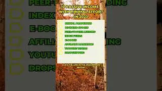 8 Passive Income Sources to Earn Money with Minimal Effort in 2023 #shorts
