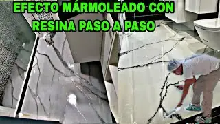 APLICACIÓN DE RESINA EPOXICA EFECTO MARMOLEADO PASO A PASO