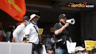 ဆူးလေစေတီအနီးတစ်ဝိုက် ပြည်သူများ၏ ပြည်လုံးကျွတ်အထွေထွေသပိတ်မြင်ကွင်း