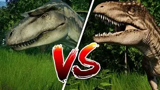 The battle of the dinosaurs. CARCHARODONTOSAUR vs. ALBERTOSAUR. Jurassic World Evolution.