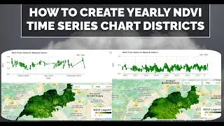 How to Create Yearly NDVI time series Chart Districts || NDVI time series Year from 2015 to 2024