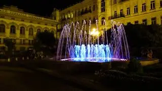 Футаж - Фонтан с подсветкой +Звук [Светодиодный фонтан, поющий фонтан]
