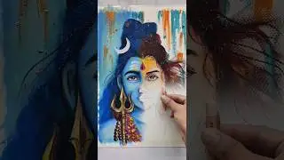 Wait for the Transition 😍💯 #ardhnarishwar #shiv #hindu #art #oilpastel