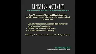 What day of the week is each person's birthday this year?