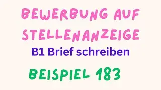 Bewerbung als Rezeptionistin, B1 Brief schreiben,  Beispiel 183 , #germanlevelb1 , #briefschreiben