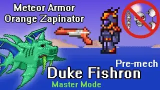 Terraria: Meteor Armor & Orange Zapinator vs. Master Duke Fishron (pre-mech equip)