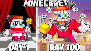 I Survived 100 Days as CAINE in HARDCORE Minecraft!