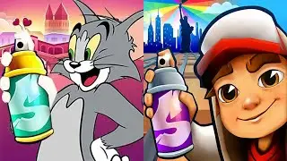 Subway Surfers New York 2023 Dino vs Talking Tom Run Gameplay HD