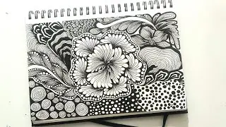 ASMR Zentangle art || Doodle art || Zendoodle || ASMR doodle art || zentangle art for beginners