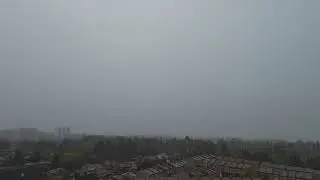 Thunderstorm with traffic sounds