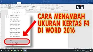 Cara Menambah Ukuran Kertas F4 di Ms Word 2016 Terbaru