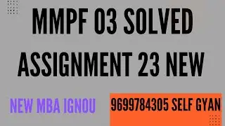 ignou mmpf 03  solved assignment 2022-23  pdf