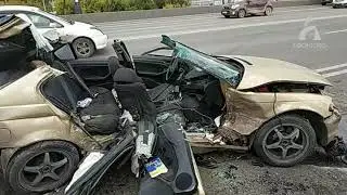 Серьезная авария на Коммунальном мосту