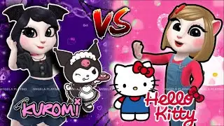 My Talking Angela 2 | Kuromi 💟 Vs Hello Kitty 💖 Sanrio Cosplay 🌈💋 | Angela Vs Kuromi Vs Hello Kitty
