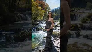Nature's Path and Waterfall Digital Backdrop | Photoshop Composite Scenery Background for Maternity