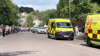 UCI Road Cycling Race passes Bearsden 13 August 2023 women's race peletons 1-3