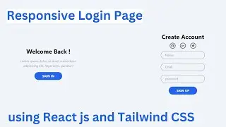 Responsive Login Page in react js and tailwind css | login Page in React | react tutorials.