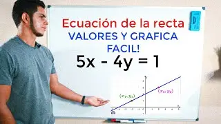 ECUACION DE LA RECTA | Pares de Valores solución y grafica! Fácil.
