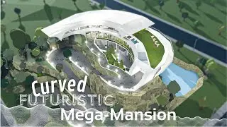 BLOXBURG ~ Curved Futuristic Mega Mansion Part [2/4] ~ Bloxburg Build ~ Roblox