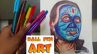 Draw with Ball Pen/ Pen Rendering Of Anupam Kher/The Kashmir Files/creativityim