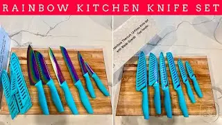 Brighten Your Kitchen with the Marco Almond Rainbow Knife Set! 🌈🔪