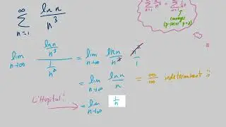 Limit Comparison with SUM ln(n)/n^3 (Convergent or Divergent Series 23)